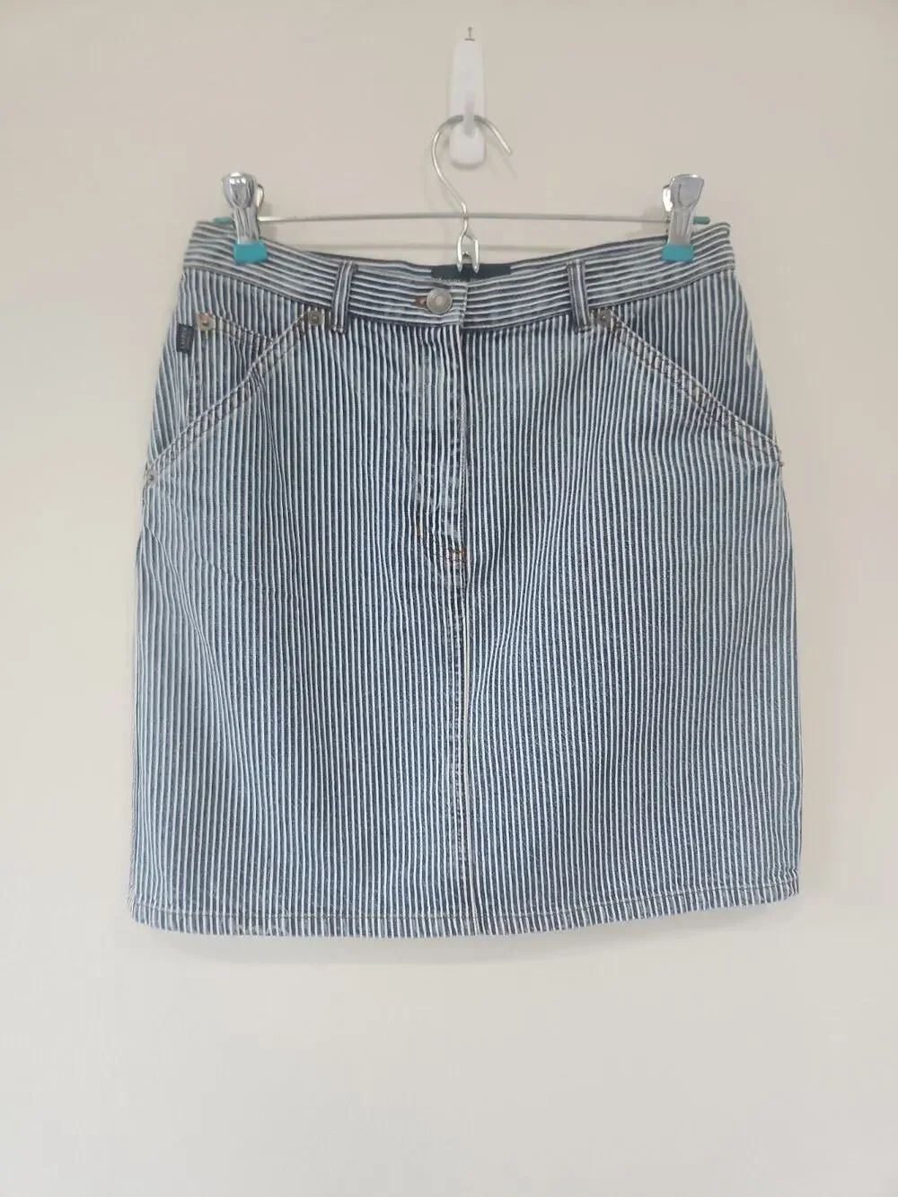 Vintage Ralph Lauren Mini Skirt Womens 6 Blue Denim 100% Cotton Petite Y2K